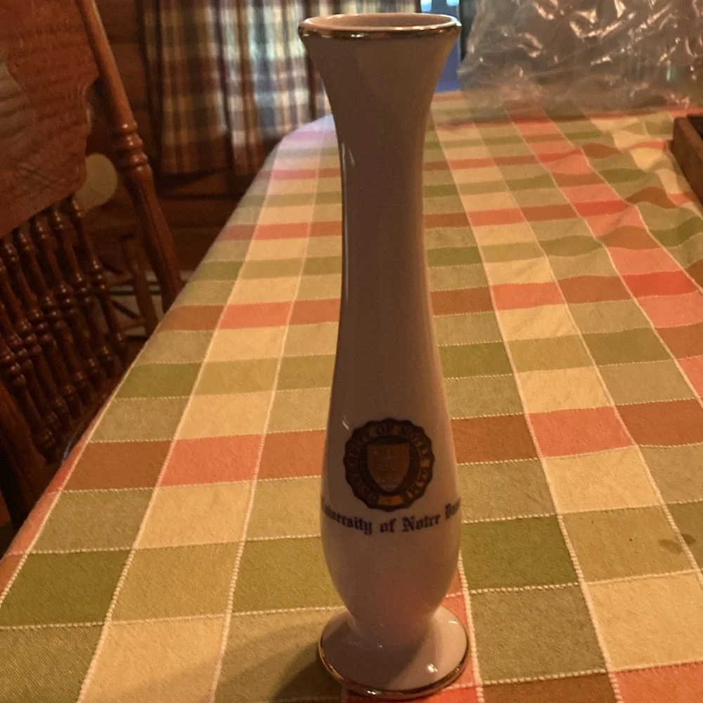 Vintage university of Notre Dame bud vase